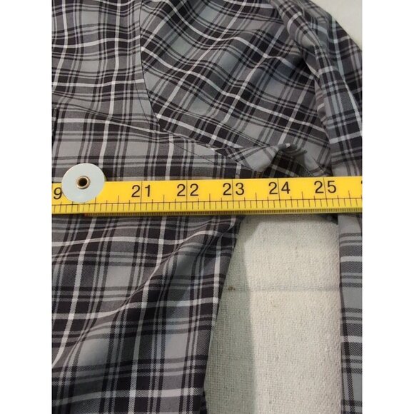 Lands End Gray Plaid Tailored Fit Button Down Long Sleeve 16 1/2 No iron Twill - Picture 8 of 9